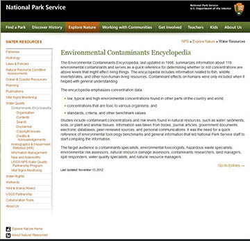 NPS Environmental Contamint Encyclopedia