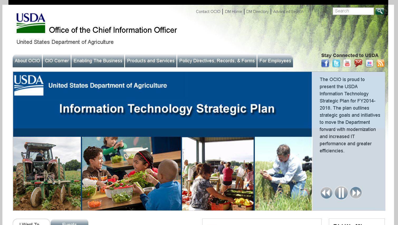 USDA OCIO website screen capture