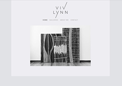 Viv Lynn screen capture of website static home page
